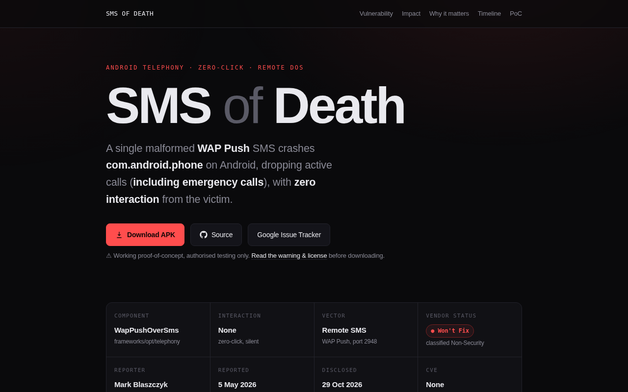 Zero-Click Remote Android DoS: A New Attack Without User Interaction