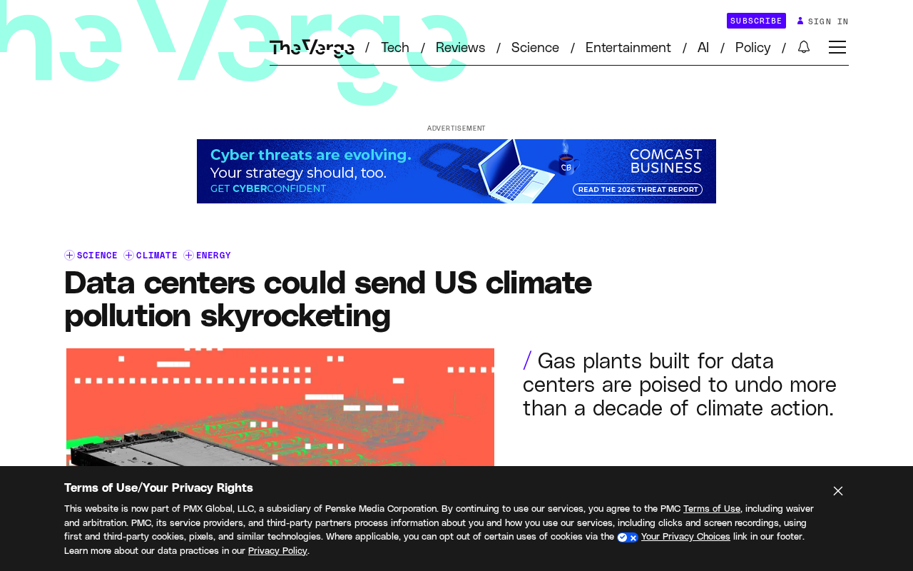 Data Centers Soar, US Climate Pollution Could Surge 42%