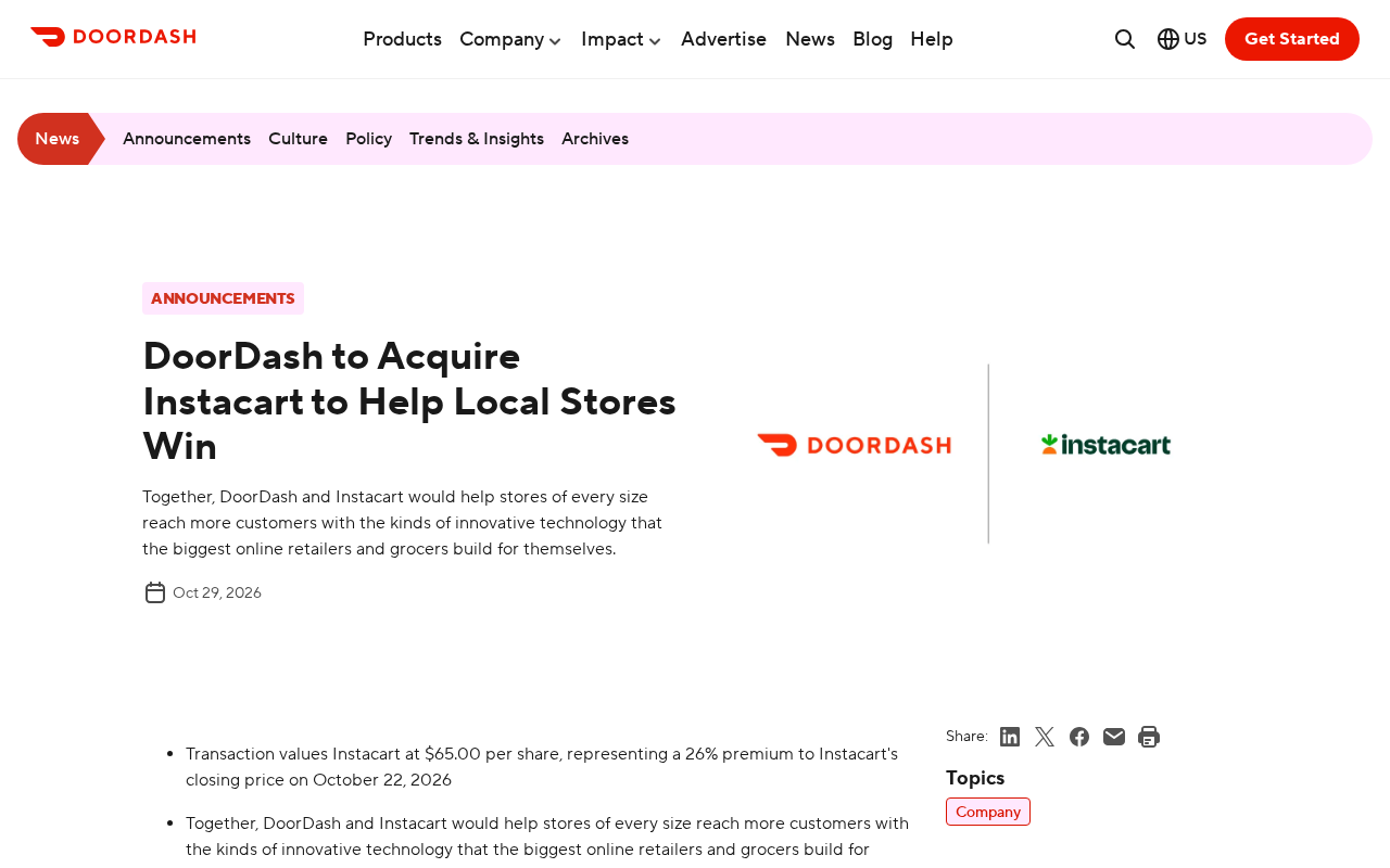 DoorDash Announces Acquisition of Instacart: The Local Delivery Landscape Shifts