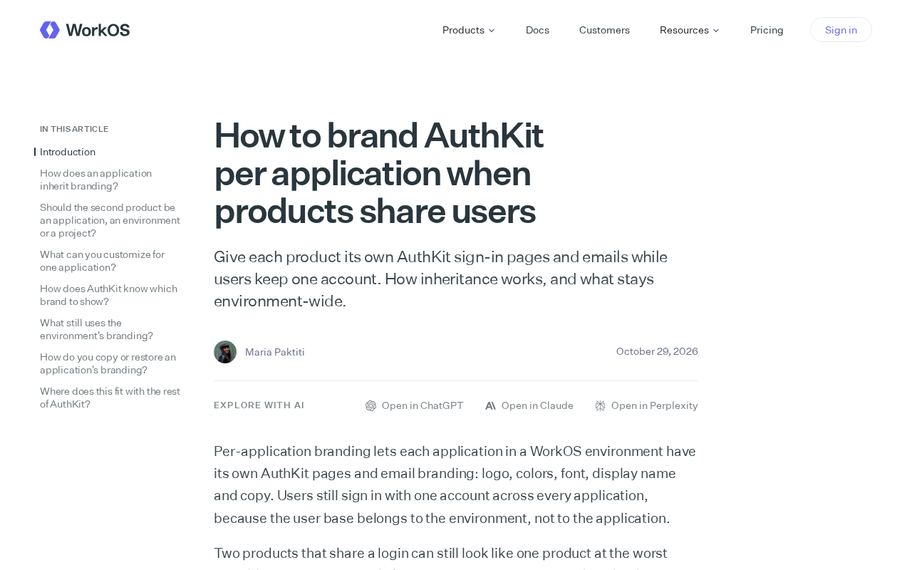 AuthKit Multi-App Branding: Independent Login Experiences with Shared Users