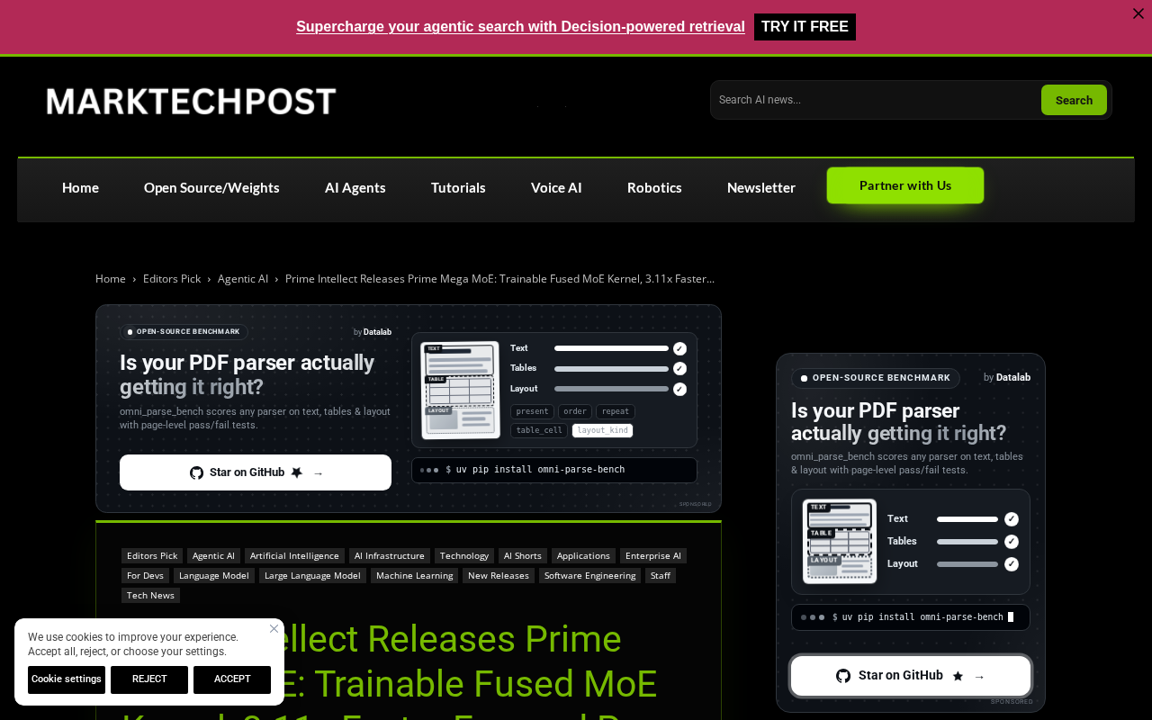 Prime Intellect Releases Prime Mega MoE: Trainable Fused MoE Kernel with 3.11x Forward Speedup