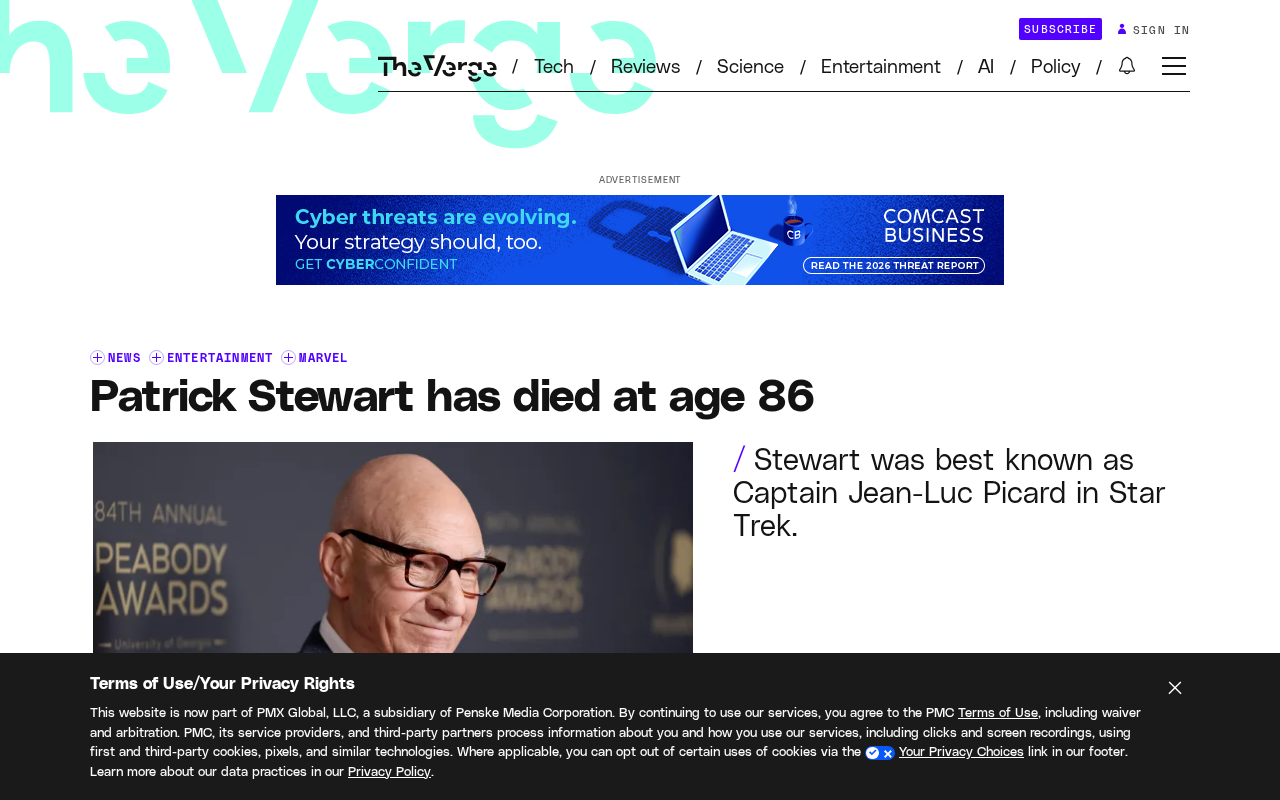 Patrick Stewart Dies at 86