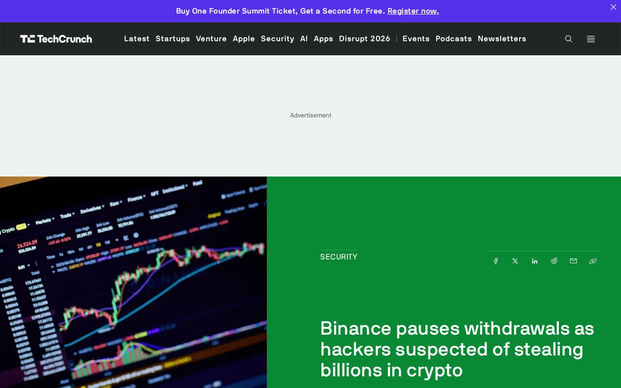 Binance Halts Withdrawals as Hackers Suspected of Stealing Billions in Crypto