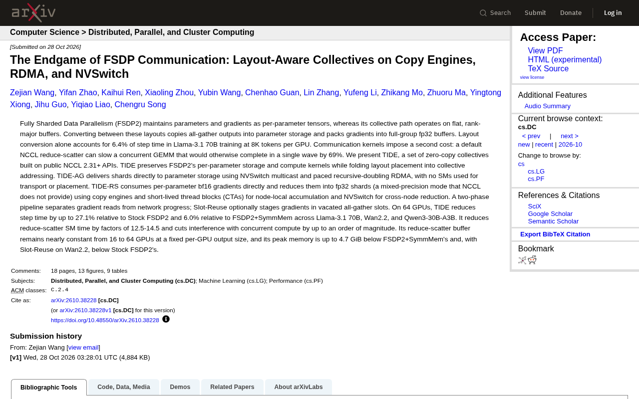 The Endgame of FSDP Communication: TIDE Zero-Copy Collective Communication Optimization