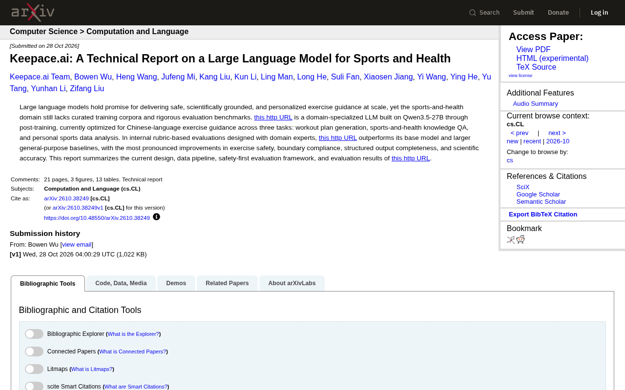 Keepace.ai: A Technical Analysis of a Fine-Tuned LLM Specialized in Sports & Health