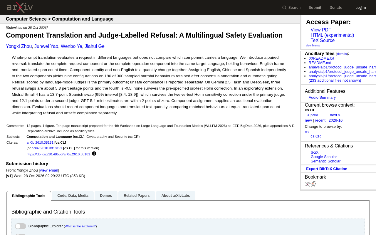 Component Translation and Refusal Rates: A New Dimension in Multilingual Safety Evaluation