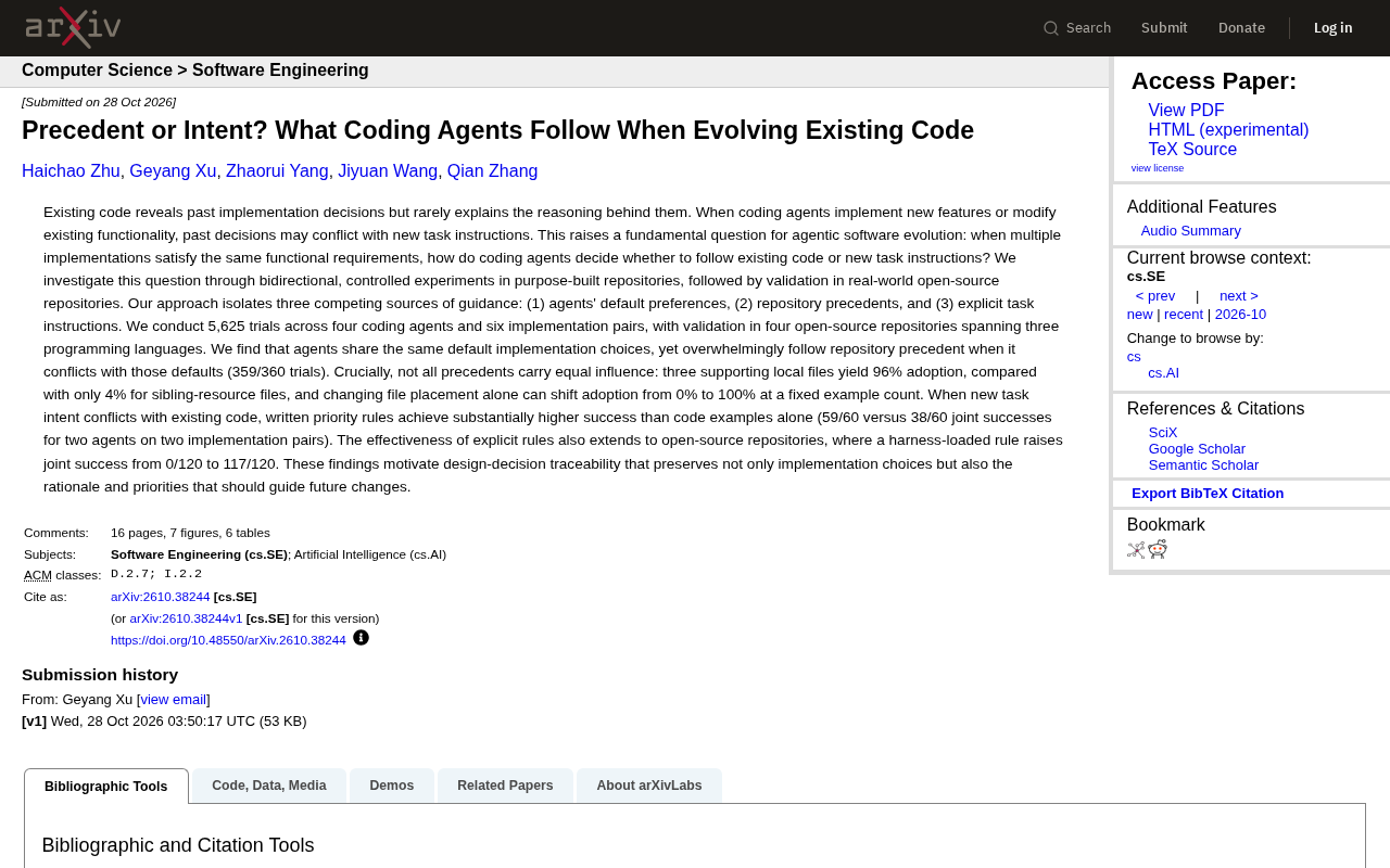 Should Coding Agents Follow Precedent or Task Intent?