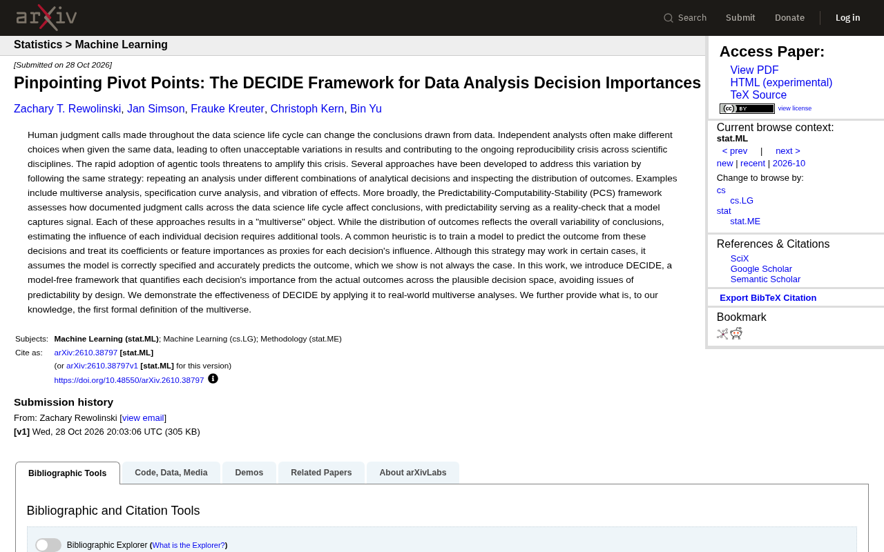 DECIDE Framework: Model-Free Quantification of Decision Importance in Data Analysis