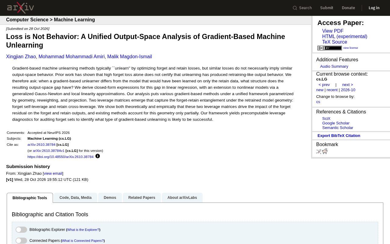 Loss Equality ≠ Behavioral Similarity: Output-Space Analysis Reveals the Geometric Nature of Machine Unlearning