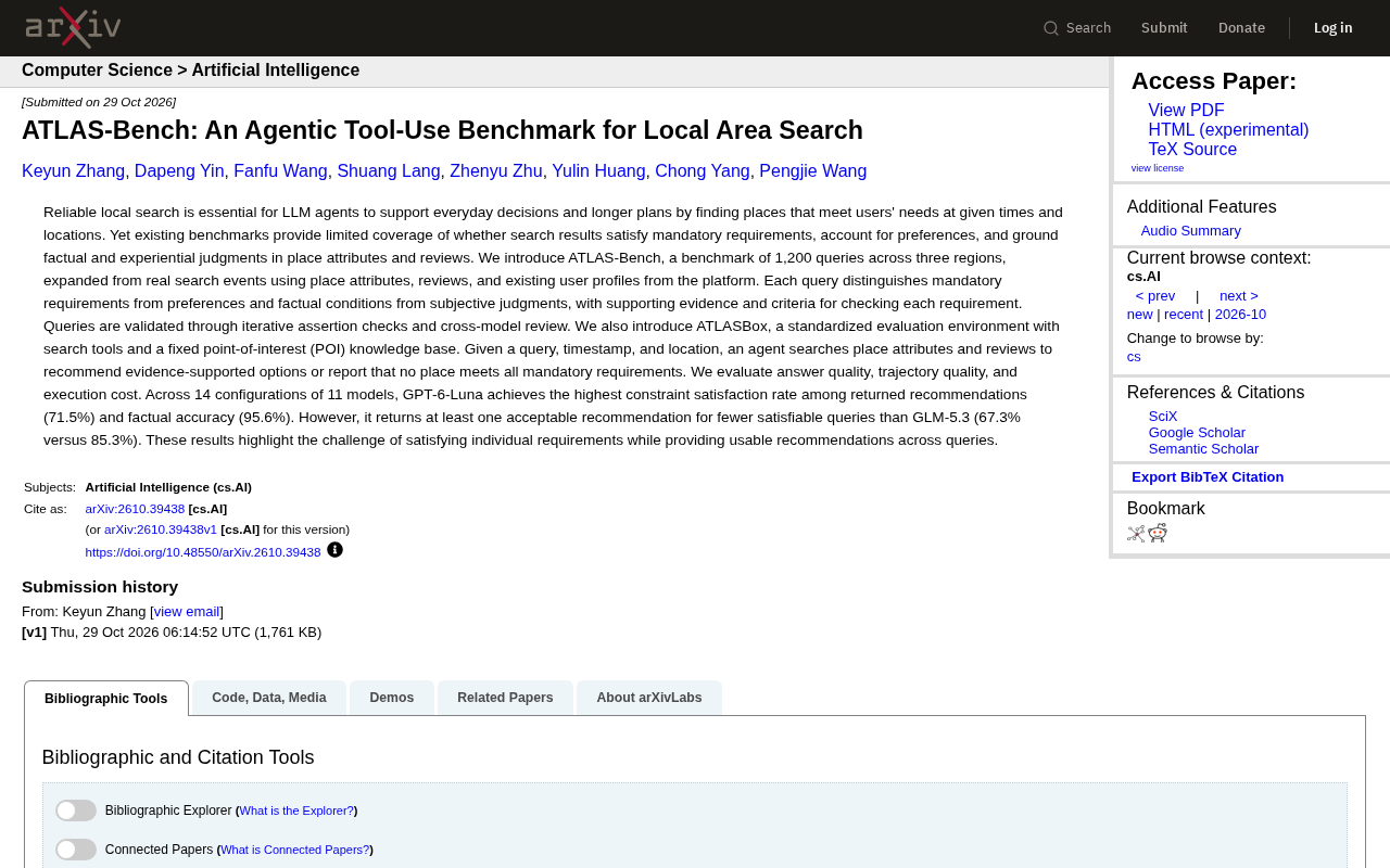 ATLAS-Bench: A New Benchmark for Tool Use in Local Search Agents