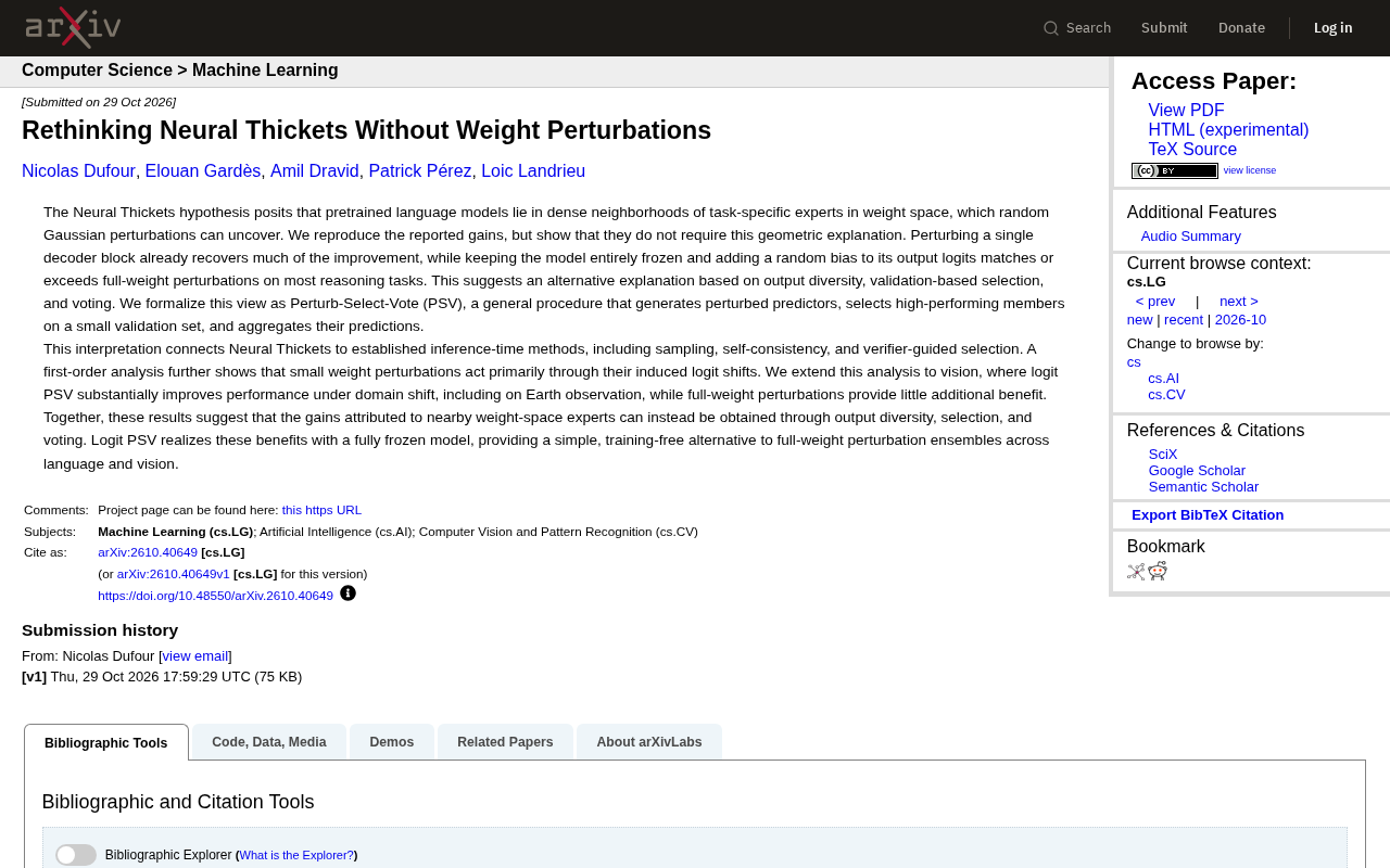 No Weight Perturbations Needed: Rethinking the Neural Thickets Hypothesis