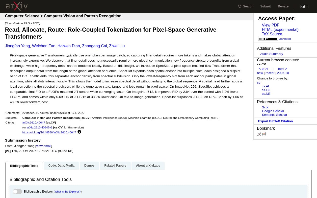 SpecSlot paper title screenshot