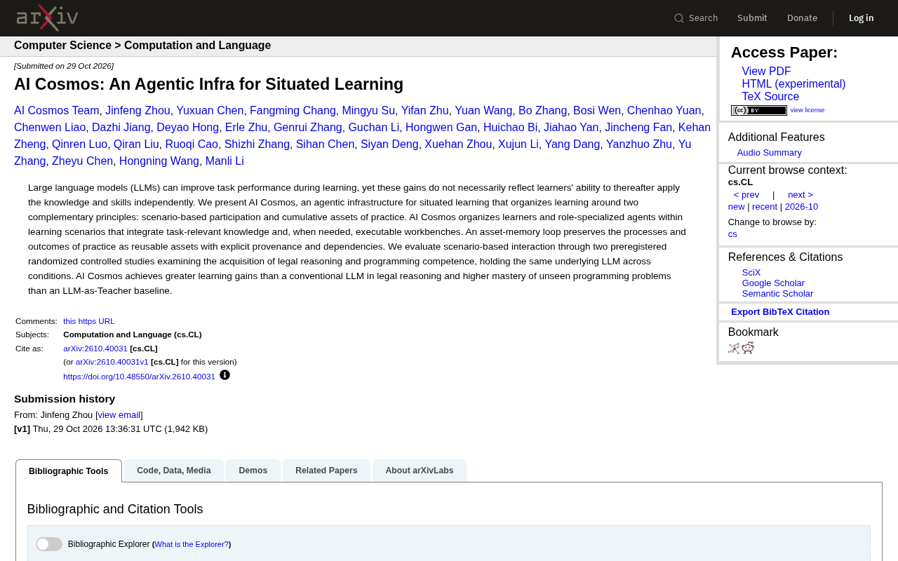 AI Cosmos: Situated Learning Through Agentic Infrastructure