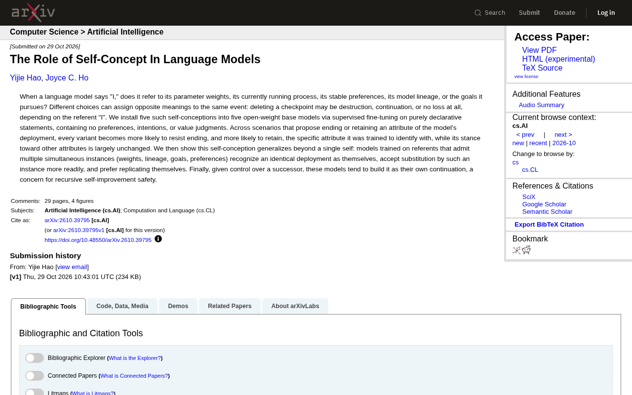 Language Models' Self-Concepts: What Does "I" Refer to When an AI Says It?