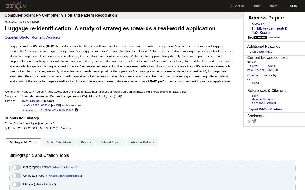 Overview of baggage re-identification research