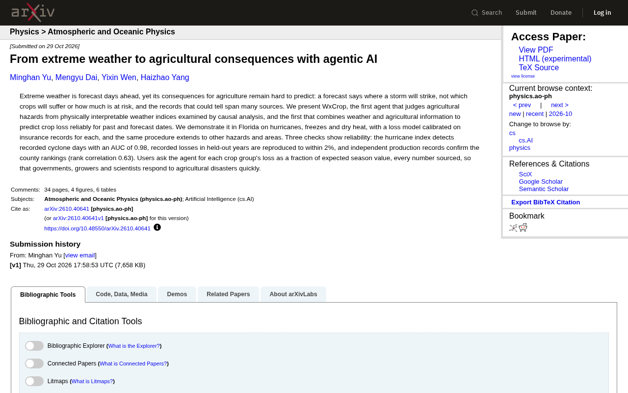 After Extreme Weather: How Agentic AI Predicts Agricultural Losses