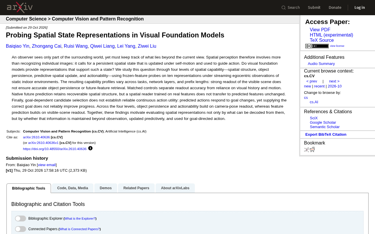 Schematic of the study on spatial state representation in vision foundation models