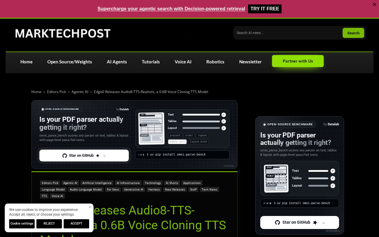Edge0 Open-Sources 0.6B Voice Cloning TTS Model Audio8