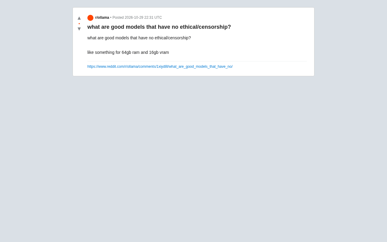 Screenshot of original Reddit question