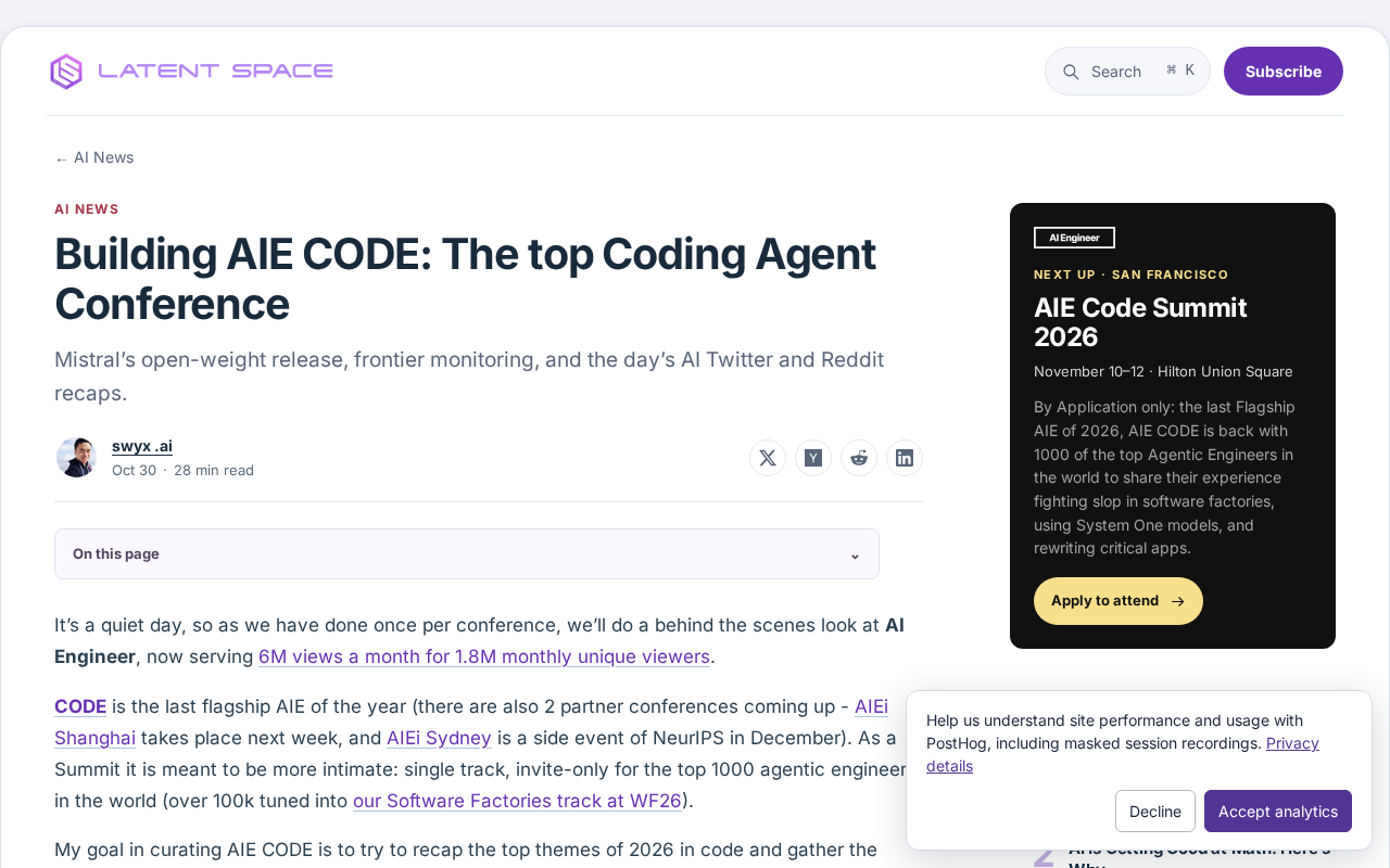 Mistral's New Open-Weight Models and Highlights from the AI Coding Agent Conference