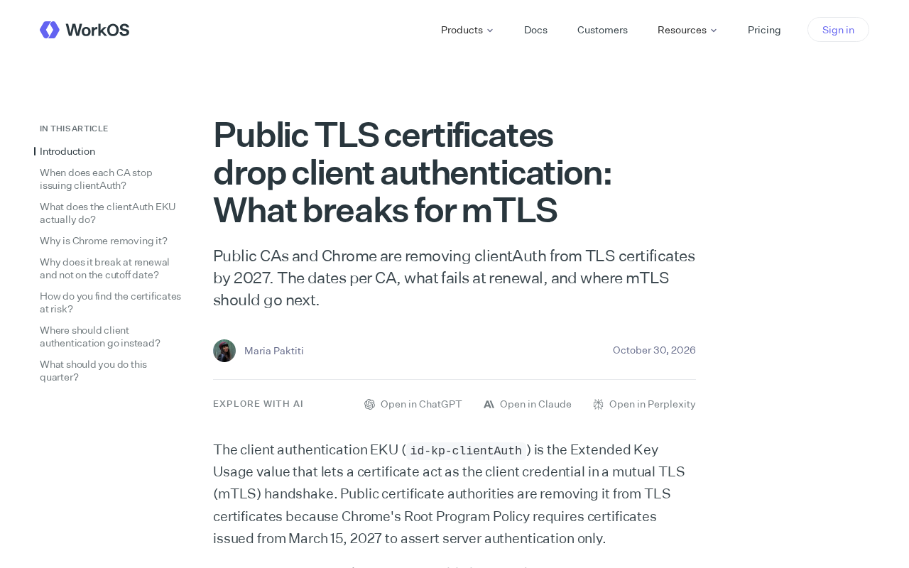 Public TLS Certificates Remove Client Authentication: How mTLS Will Be Affected
