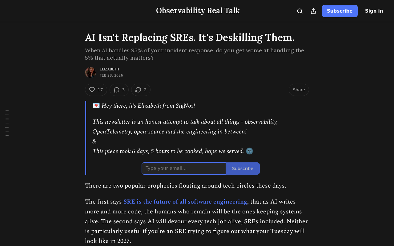 AI Isn't Replacing SREs — It's Quietly Deskilling Them