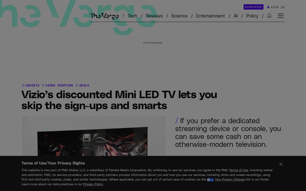 Skip Registration and Smart Systems: A Look at the Vizio Discount Mini LED TV