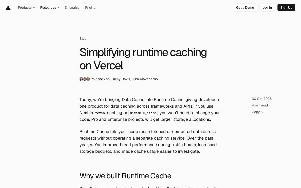 Vercel Unifies Runtime Cache: Data Cache Merges into Runtime Cache