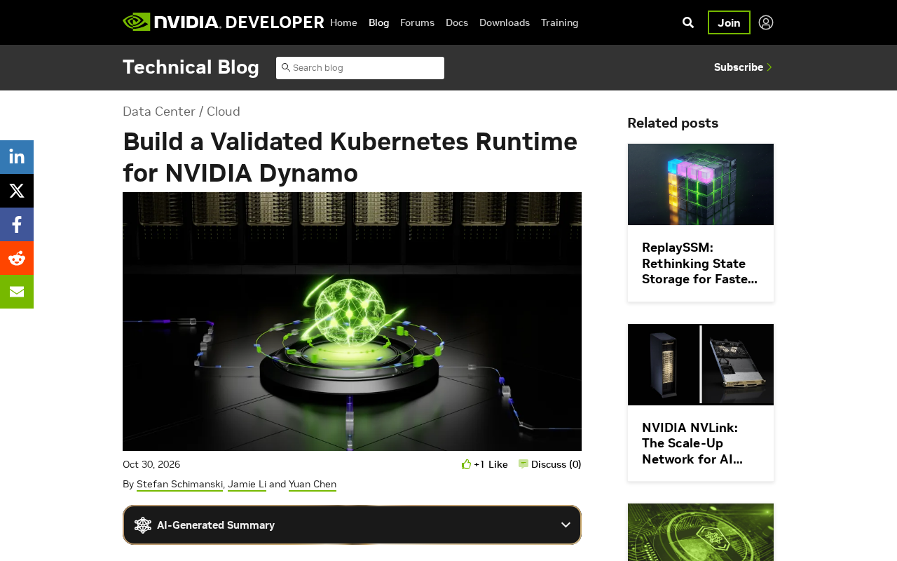 为 NVIDIA Dynamo 构建经过验证的 Kubernetes 运行时