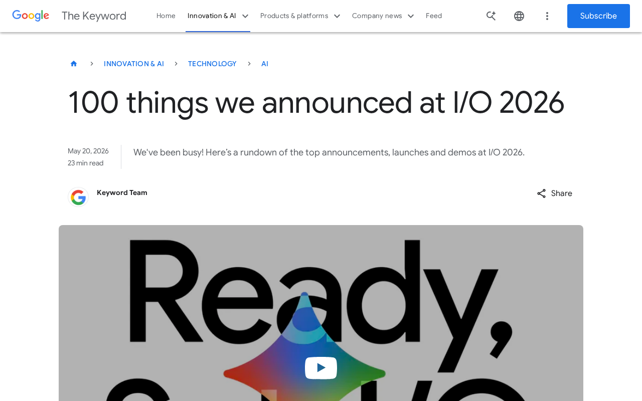 Google I/O 2026全解读:Gemini Omni等百项更新要点汇总