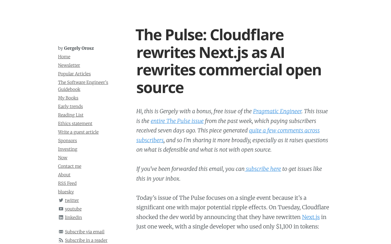 Cloudflare用AI一周重写Next.js:开源商业护城河正在崩塌