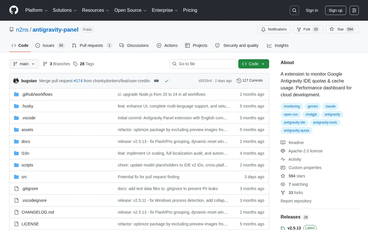 Antigravity Panel: Quota Monitoring & Cache Management Tool for Google's Cloud IDE