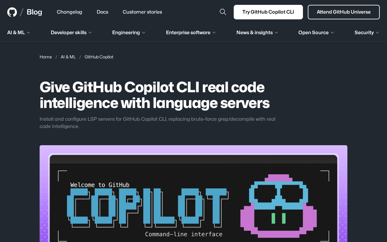 GitHub Copilot CLI集成LSP语言服务器:从文本搜索到真正的代码智能